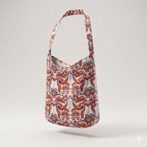 Free People Boho Chic Paisley Floral Bag Hippie Lightweight Packable 15x15 Cloth